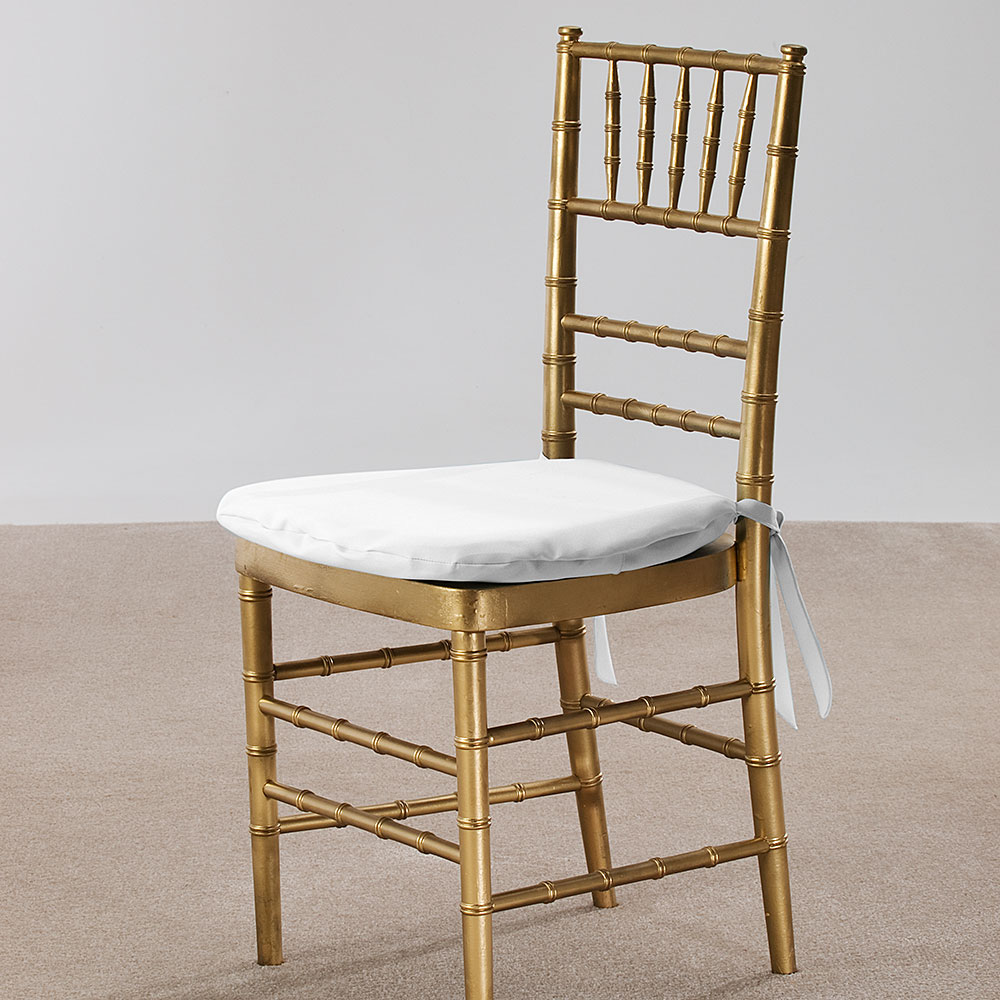 White Solid Chair Pad