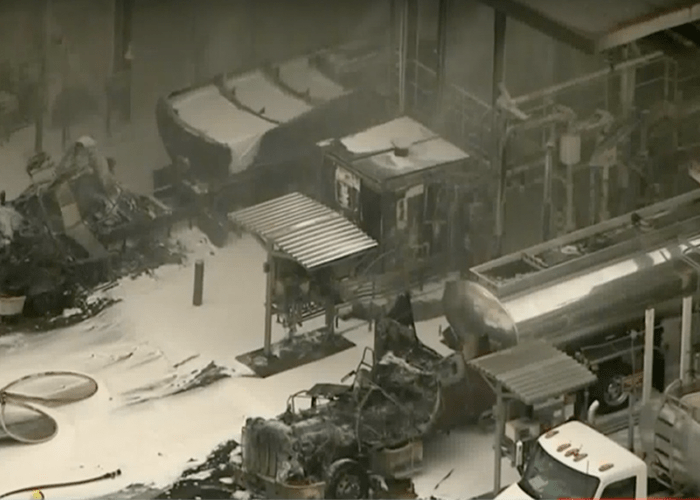 Tanker truck driver survives loading dock jet fuel explosion