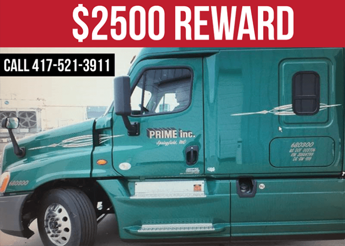 Trucking company offering cash reward for info on missing big rig