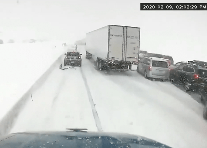 24 vehicle pileup on Wisconsin interstate caught on dash cam