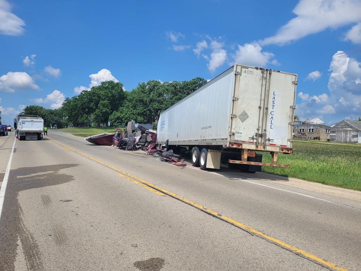 Dump truck appears to drive away without a scratch following wreck that