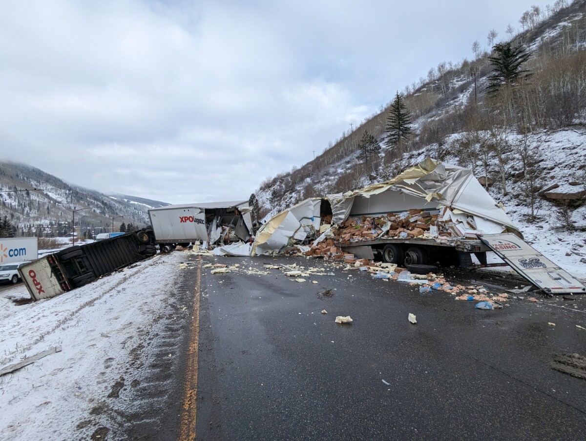 I70 closed at East Vail Pass for multisemi crash