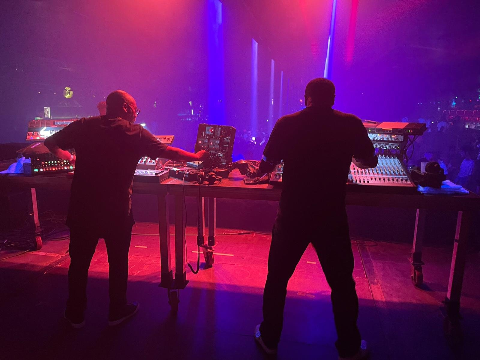 Watch legendary Octave One live in action, with tables full of gear