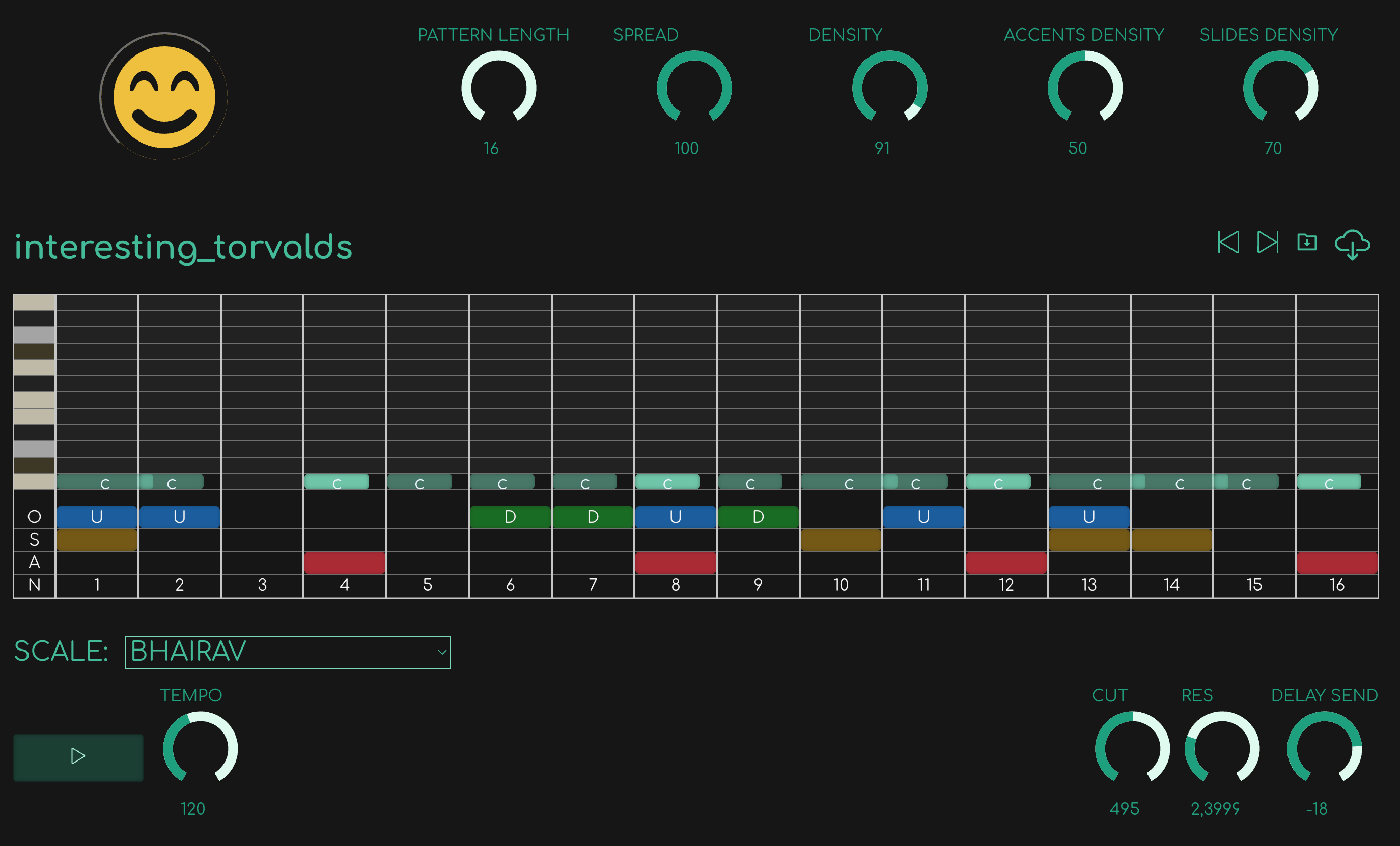 Acid in your browser, free generate acid patterns and MIDI with this