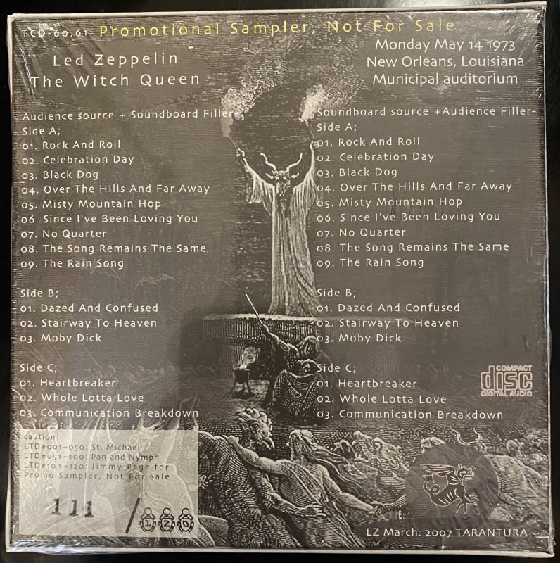 Promo version! Led Zeppelin “The Witch Queen” Tarantura CD Museum Pb