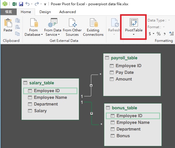 Excel create Pivot Table using PowerPivot