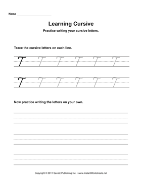 Uppercase T Cursive