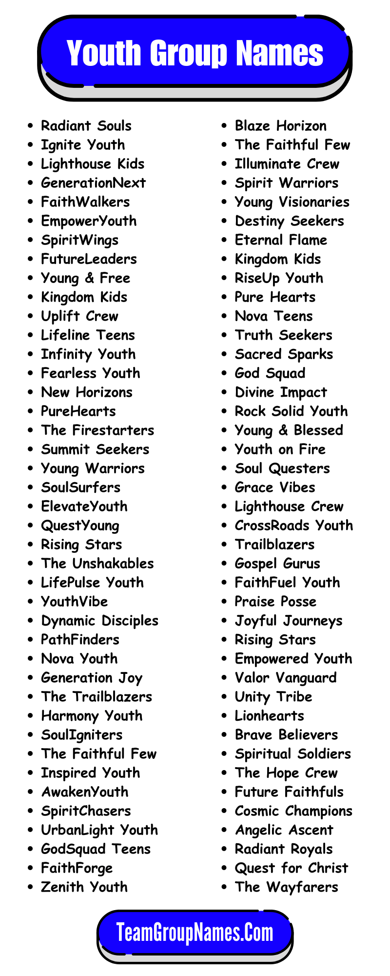 450+ Youth Group Names Inspire and Engage the Next Generation