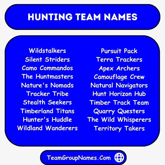 360+ Hunting Names and Team Names