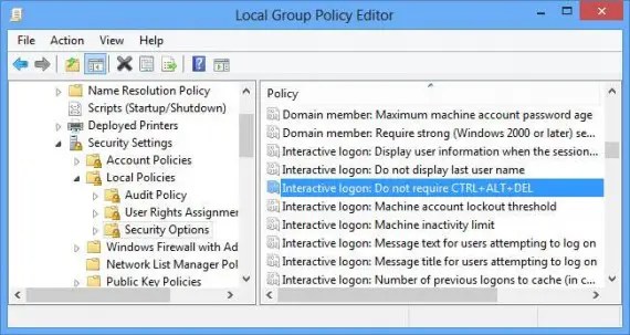 4 Ways To Enable Secure Logon (Ctrl + Alt + Del) In Windows 8