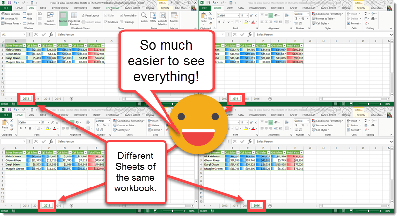 How To View Two Or More Sheets In The Same Workbook Simultaneously