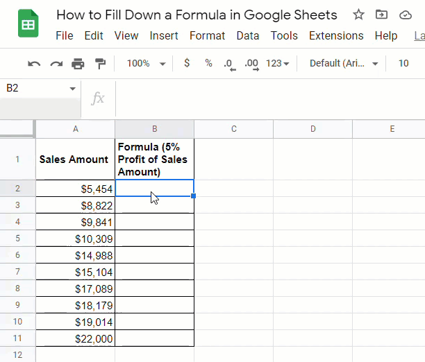 7 Ways to Fill Down a Formula in Google Sheets Ok Sheets