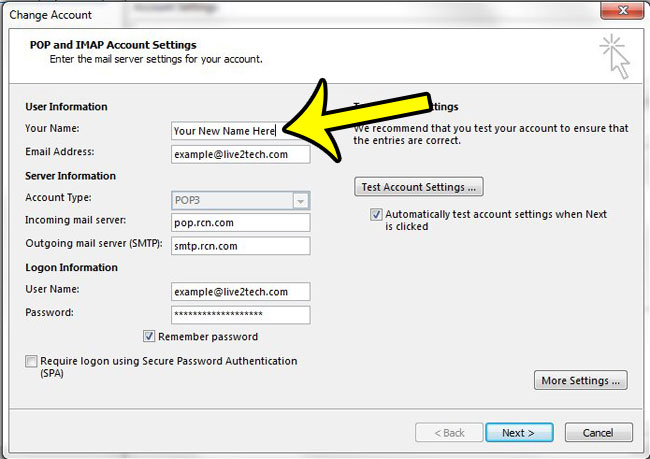 How to Change Your Name On Emails That You Send From Outlook 2013