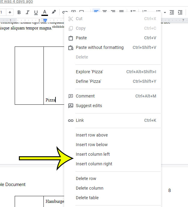 How to Add Another Column in Google Docs Table Live2Tech
