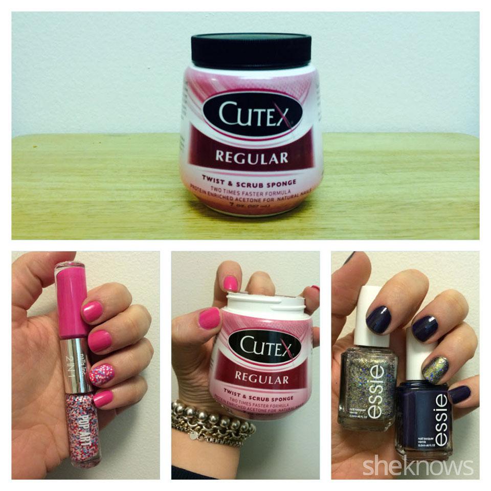 The best way to remove glitter nail polish