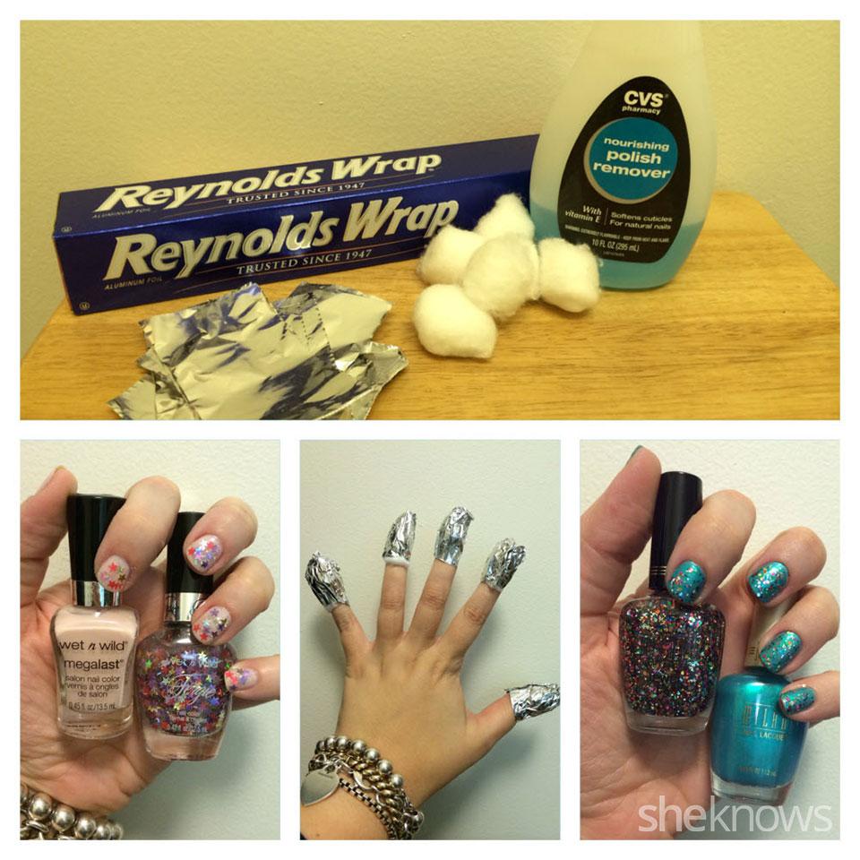 The best way to remove glitter nail polish