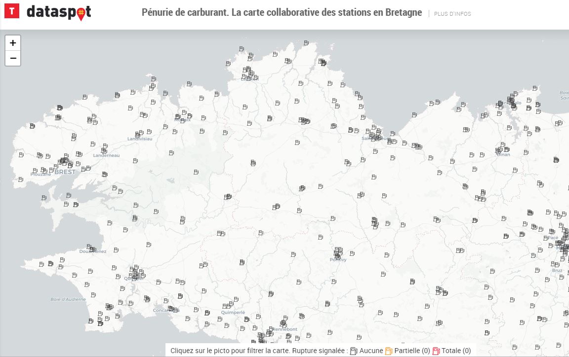 Plus de 250 stations services en pénurie. Quelles Sont Les Stations A Sec En Bretagne Carte Collaborative Bretagne Le Telegramme