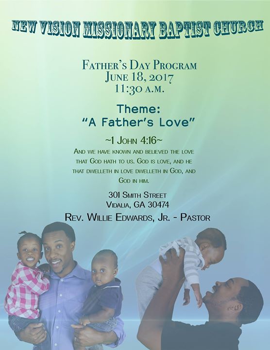 Paul Anderson Christmas Dinner Theater 2023, First Baptist Church Of Vidalia, December 6 Fathers Day Program at New Vision Missionary Baptist Church Vidalia