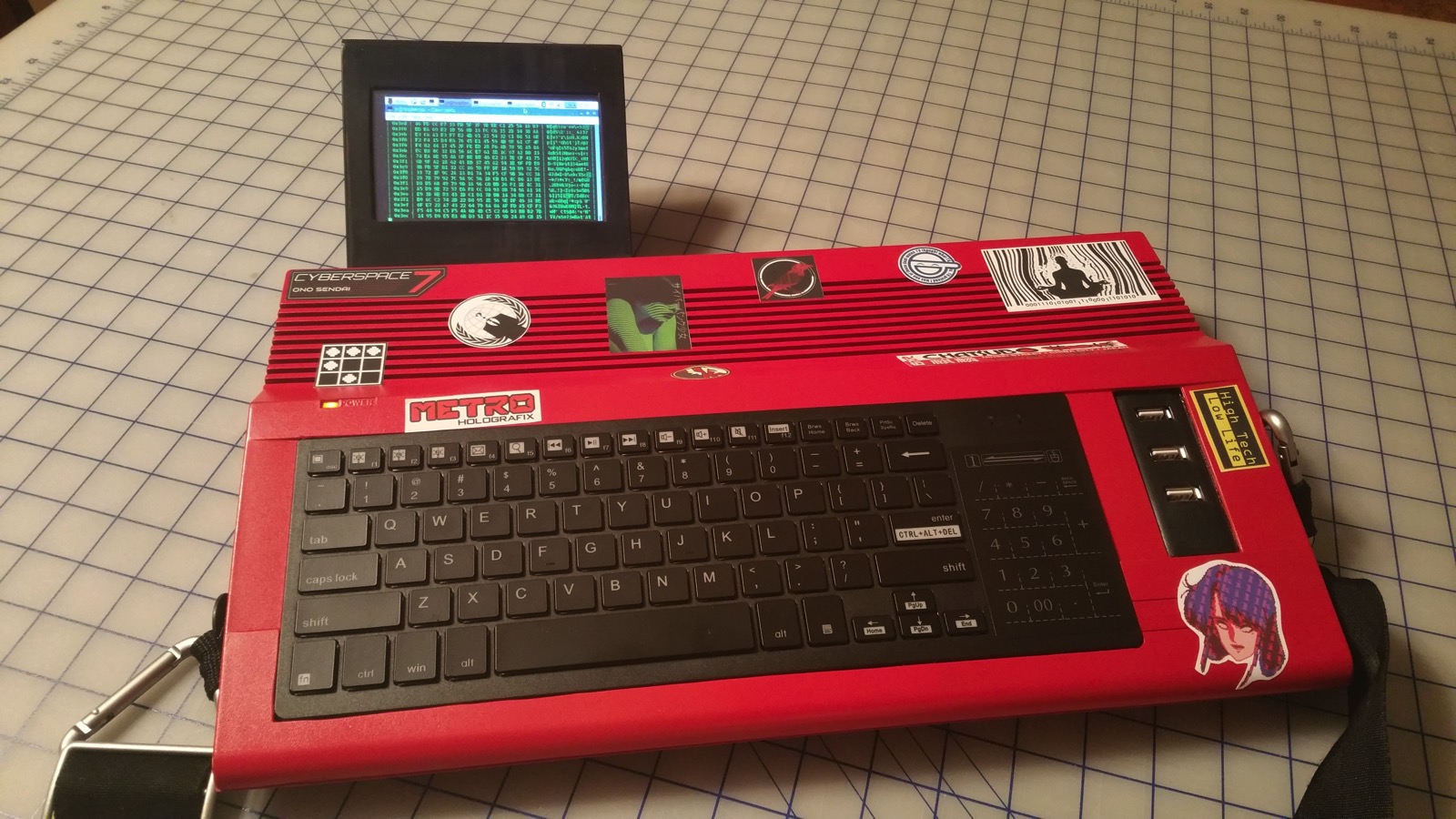 Custom Built Cyberdeck with Raspberry Pi 3 Raspberry_pi piday 