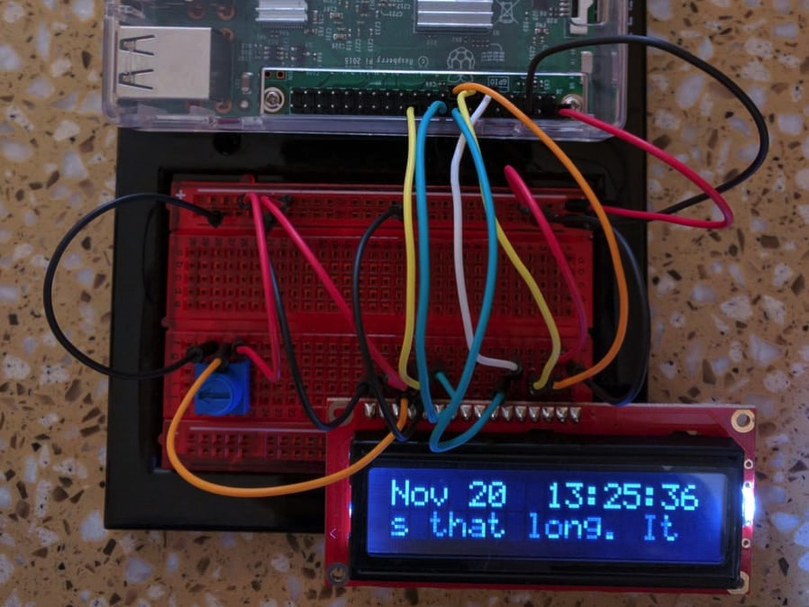 Pi Powered Clock + Motivational Quote Combo Project Raspberry_Pi 
