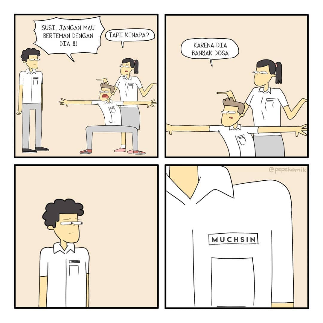 7 Komik strip recehin nama siswa saat sekolah ini bikin tepuk jid