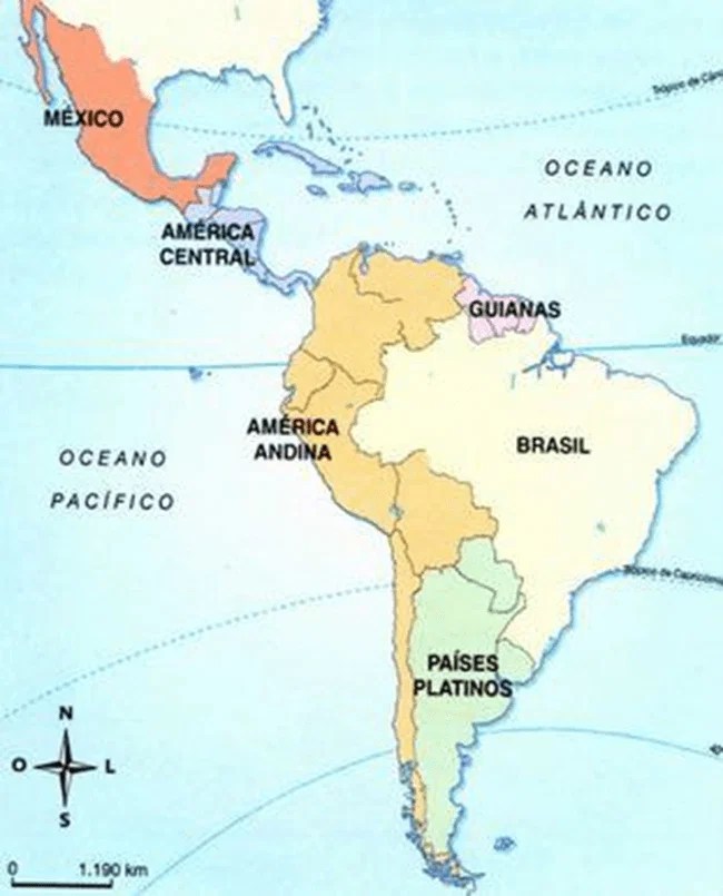 América Latina localização e povos précolombianos