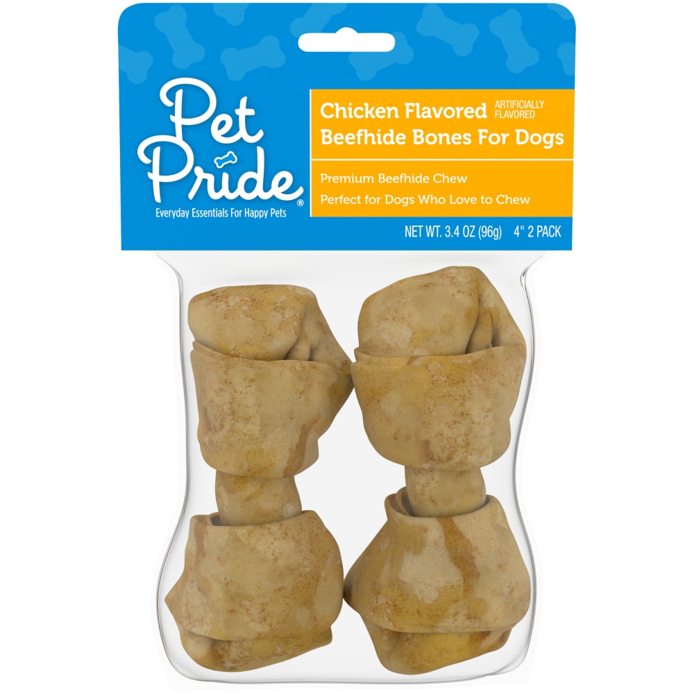 PET PRIDE® CHICKEN FLAVORED BEEFHIDE DOG BONES GTIN/EAN/UPC