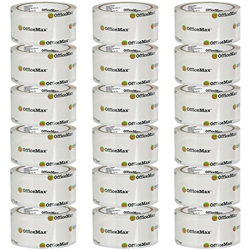 18 ROLLS OF OFFICEMAX CLEAR PACKAGING TAPE REFILLS MOVING BOX PACKING