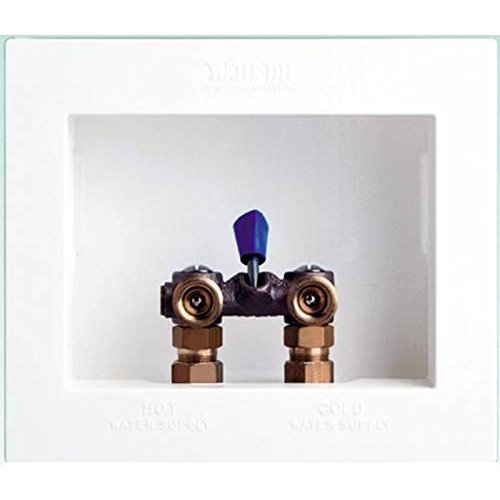 WATERTITE 87969 PLASTIC LEADFREE ICE MAKER OUTLET BOX WITH BRASS QUARTERTURN VALVE INSTALLED