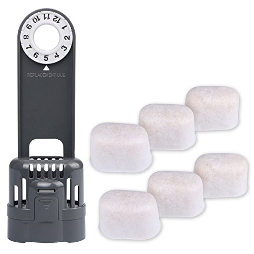 KISSBUTY 6 PACK WHITE REPLACEMENT CHARCOAL WATER FILTER CARTRIDGES WITH