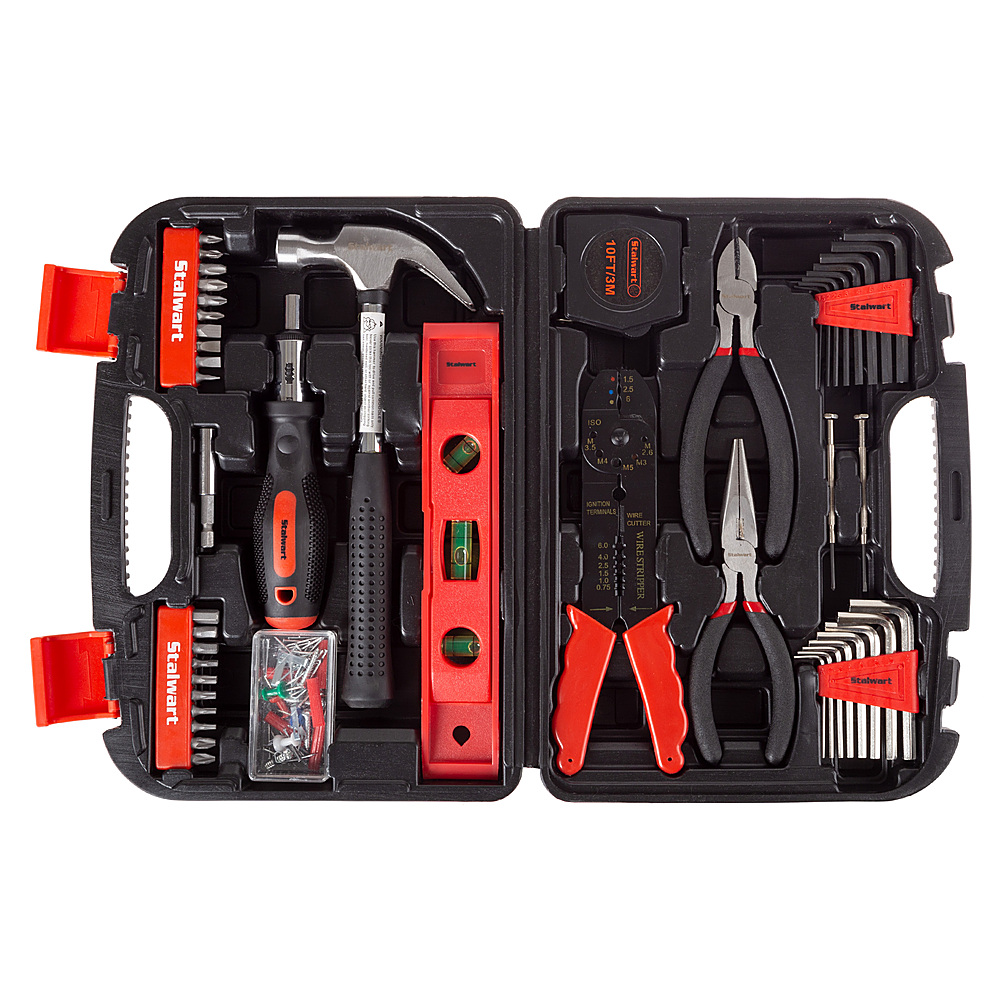 STALWART TOOL KIT 125 HEATTREATED PIECES WITH CARRYING CASE RED