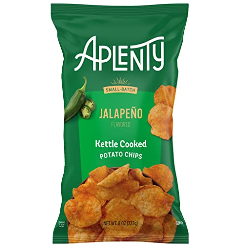 AMAZON BRAND APLENTY, JALAPEÑO KETTLE COOKED POTATO CHIPS, 8 OZ