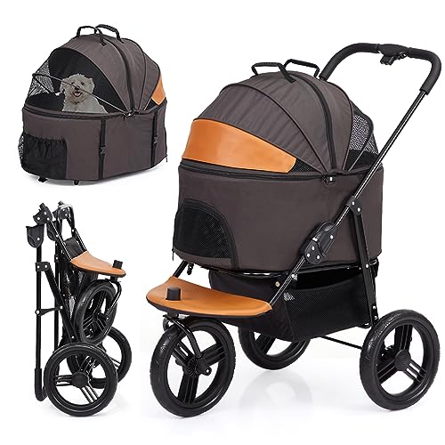 FOLDABLE PET STROLLER, 3IN1 MEDIUM DOG STROLLER, PET TRAVEL CARRIAGE
