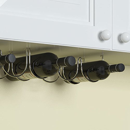 UNDER 3 WINE BOTTLE RACK , STAINLESS STEEL METAL WIRE GTIN