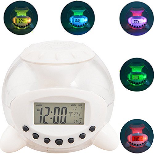 YOUOWO KIDS CLOCK DIGITAL ALARM CLOCK SMALL TRAVEL ALARM CLOCKS 7 COLOR