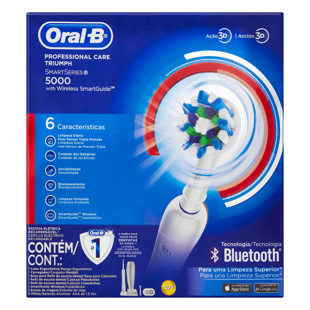 ESCOVA DENTAL ELÉTRICA RECARREGÁVEL 5000 ORALB PROFESSIONAL CARE TRIUMPH 127V GTIN/EAN/UPC