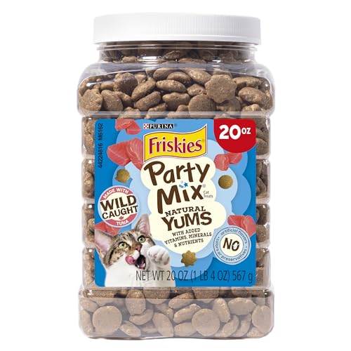 PURINA FRISKIES NATURAL CAT TREATS, PARTY MIX NATURAL YUMS WITH WILD