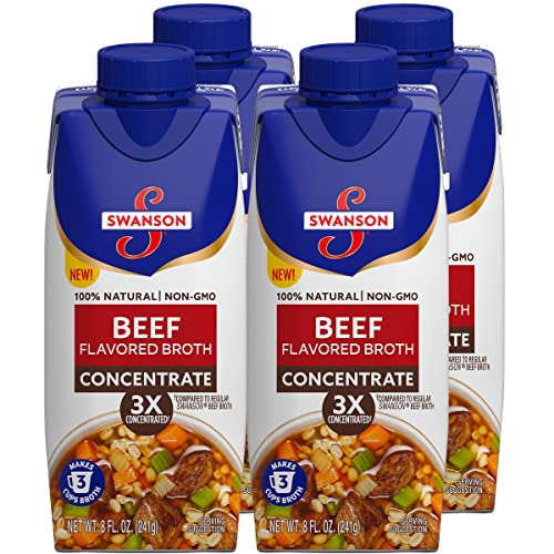 SWANSON BEEF FLAVORED BROTH CONCENTRATE, 8 OUNCE CARTON, PACK OF 4