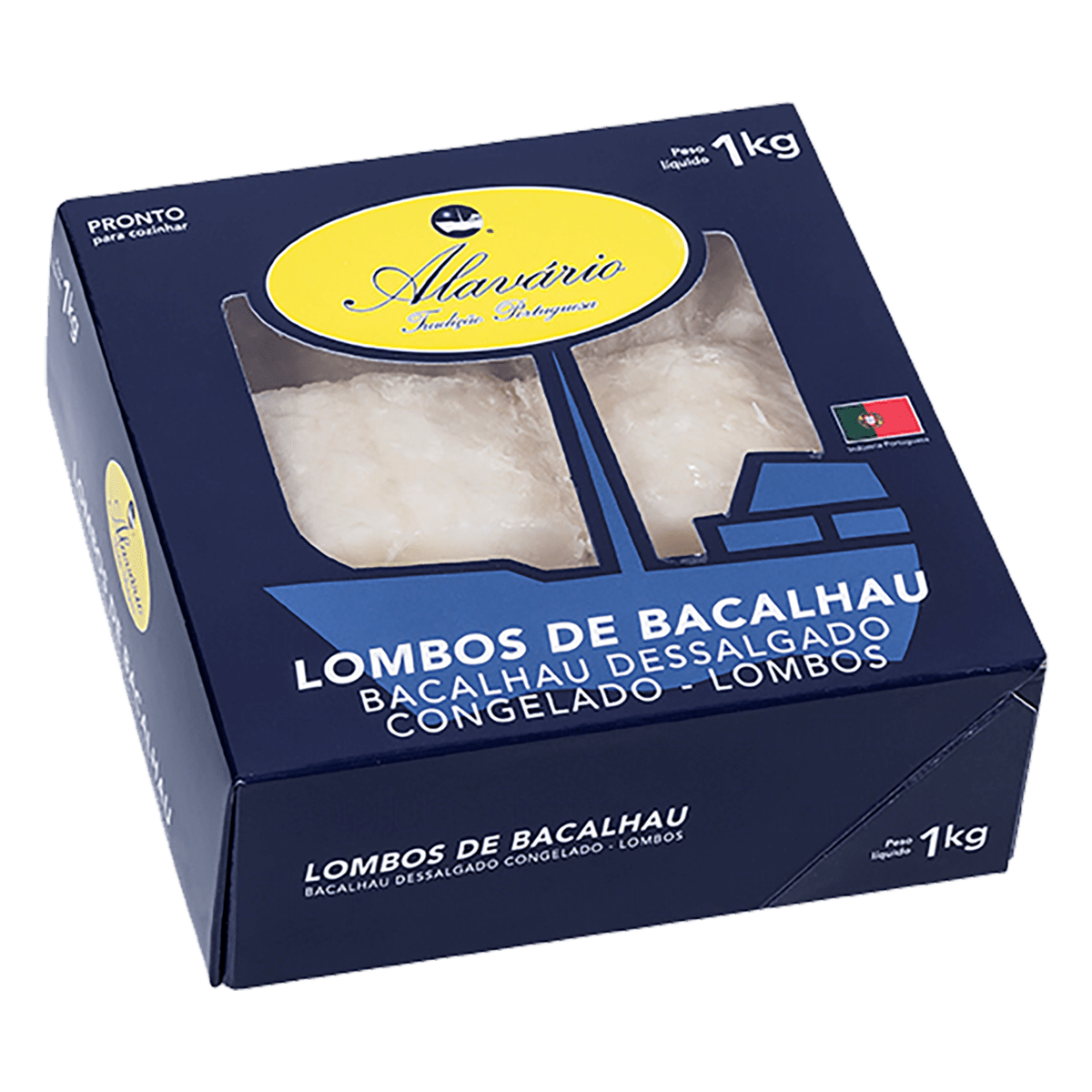 LOMBO DE BACALHAU CONGELADO DESSALGADO ALAVÁRIO CAIXA 1KG GTIN/EAN