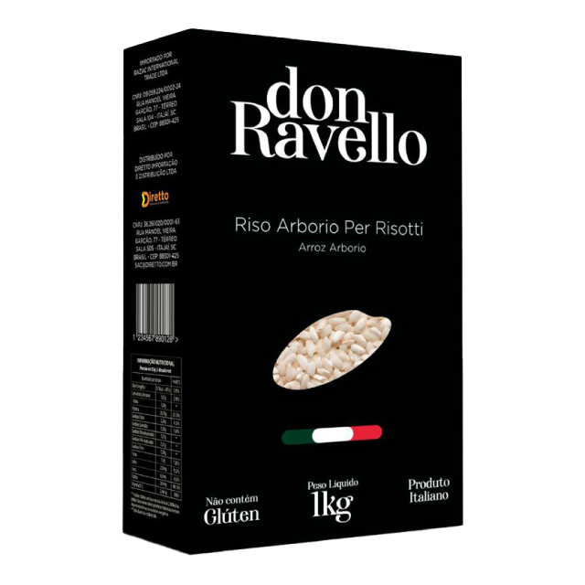 ARROZ ARBÓRIO TIPO 1 DON RAVELLO CAIXA 1KG GTIN/EAN/UPC 602883849181