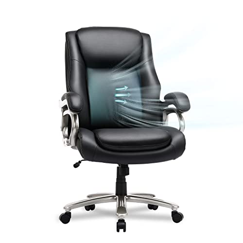 BIG AND TALL OFFICE CHAIR 400LBS WIDE SEAT HIGH BACK PU LEATHER
