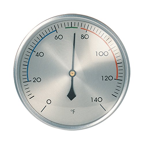 SPIRAL THERMOMETER TEMPERATURE GAUGE 3.25 IN. WITH BRUSHED ALUMINUM