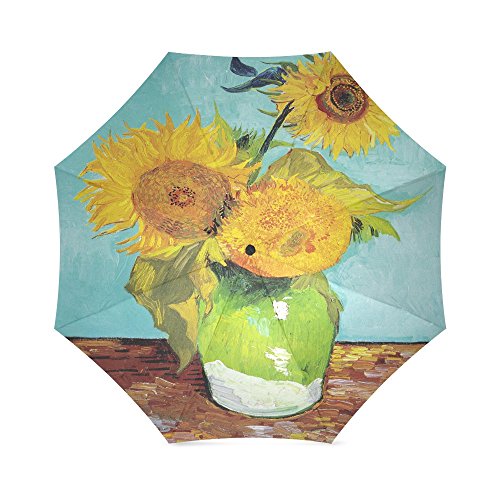 THREE SUNFLOWERS BY VINCENT VAN GOGH, LANDSCAPE PAINTING FOLDING RAIN
