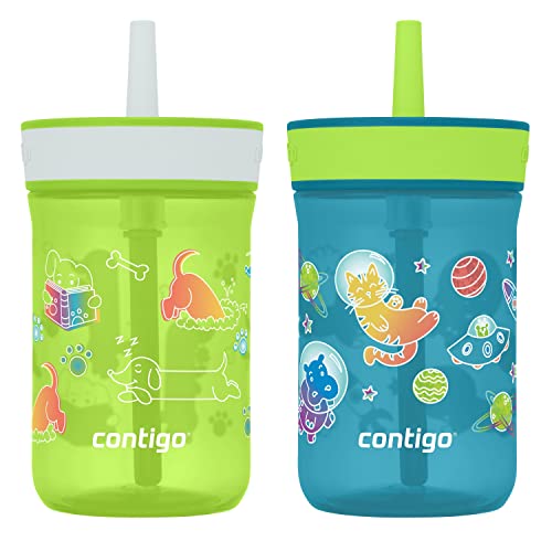 CONTIGO LEIGHTON KIDS PLASTIC WATER BOTTLE, SPILLPROOF TUMBLER WITH