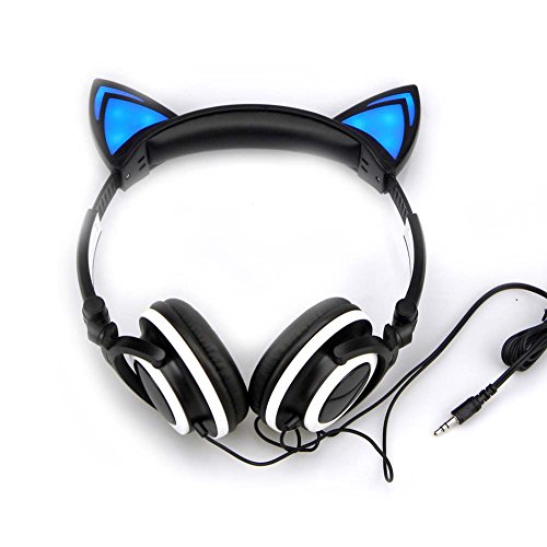 CAT EAR HEADPHONES WITH GLOWING LIGHTS (BLACK) GTIN/EAN/UPC