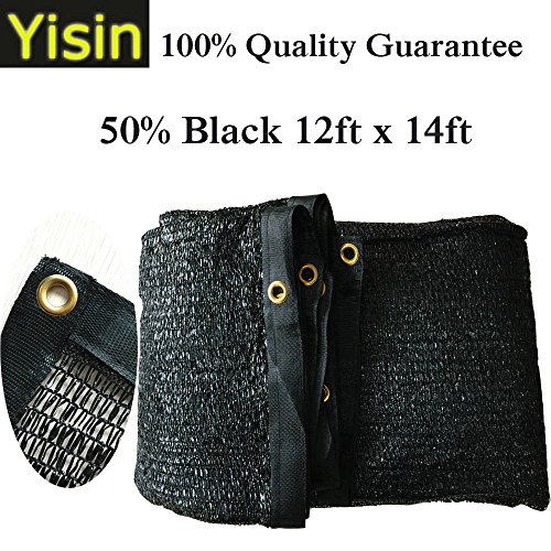 YISIN TOP QULITY 50 UV SHADE CLOTH BLACK PREMIUM MESH SHADECLOTH SUNBLOCK SHADE PANEL 12FT X