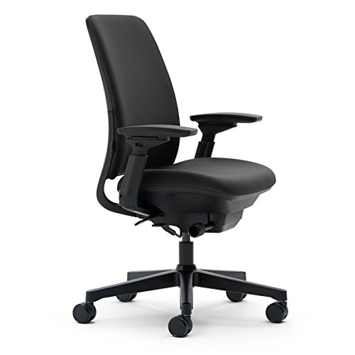 STEELCASE GESTURE OFFICE CHAIR BUZZ2 BLACK UPHOLSTERED WRAPPED BACK