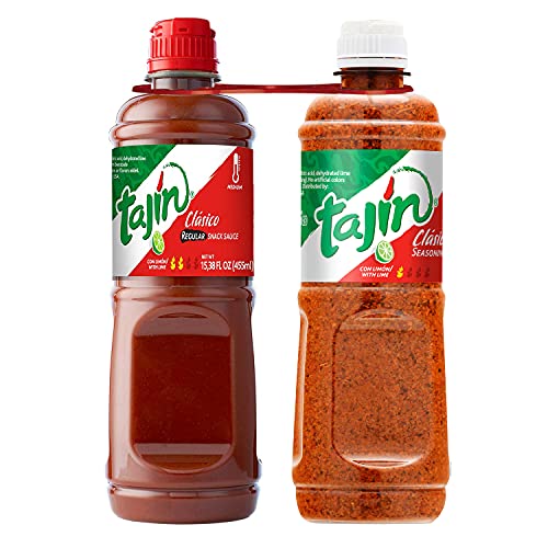 TAJÍN CLÁSICO SEASONING 14OZ AND TAJÍN MILD HOT SAUCE 15.38OZ BUNDLE