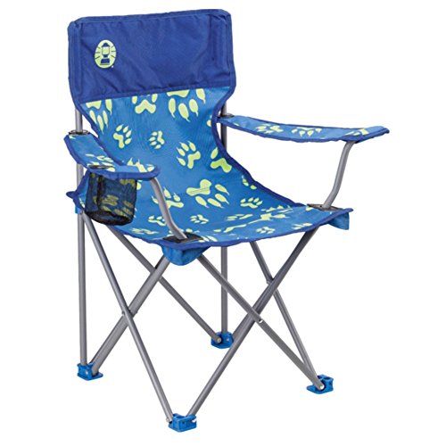 COLEMAN YOUTH GLOWINTHEDARK QUAD FOLDING CHAIR WITH CUP HOLDER AND