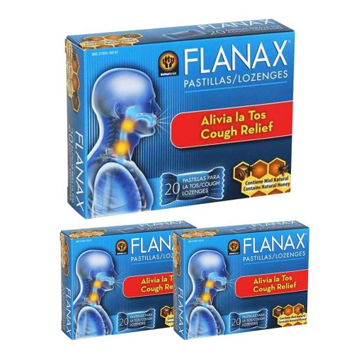 FLANAX COUGH RELIEF CONTAINS NATURAL HONEY 3 PACK OF 20 COUGH